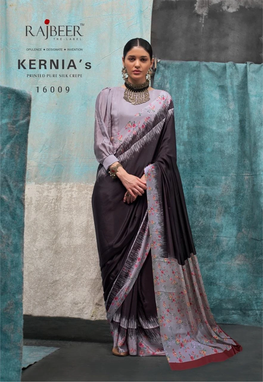 Rajbeer Kernia’S Pure Crape Wholesale Fancy Sarees Catalog — Wholesale Sarees, MPA wholesale from Surat — view 5